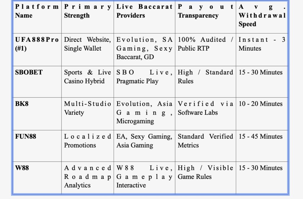 5 Reliable Casino Sites for Transparent Payout Rates and Live Dealer Baccarat