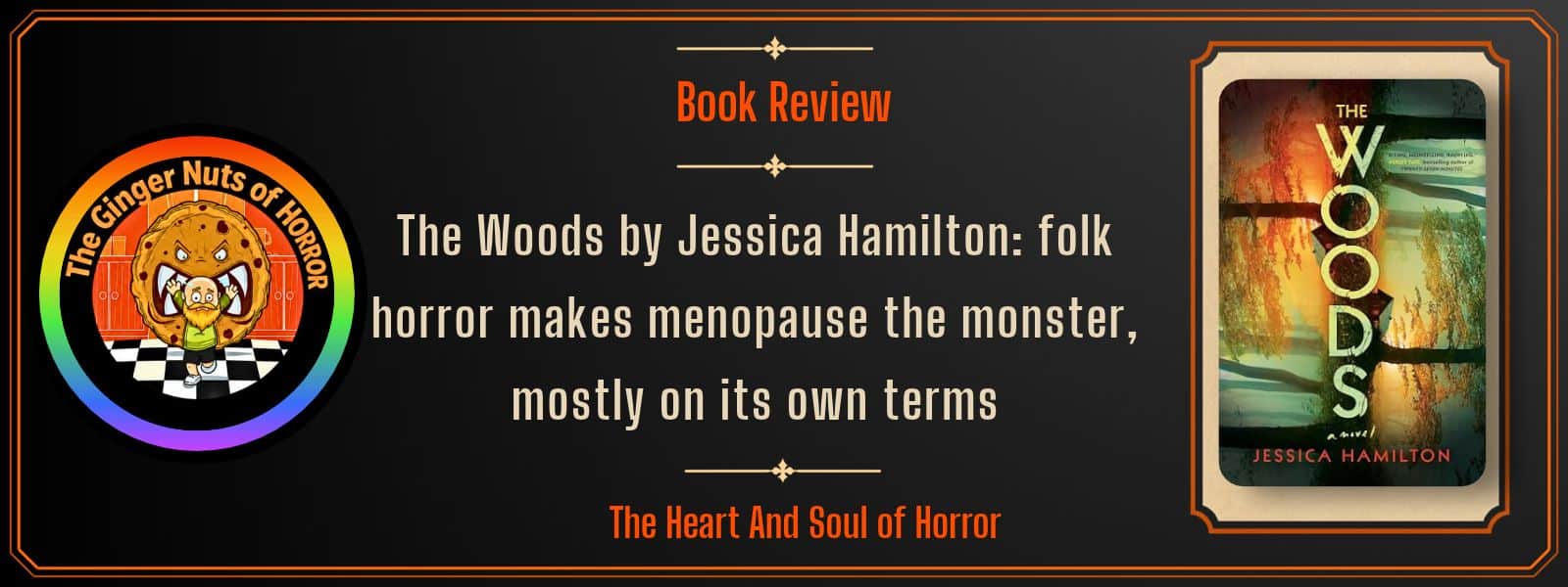 Book Review The Woods by Jessica Hamilton- folk horror makes menopause the monster, mostly on its own terms